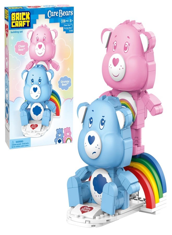 Brickcraft Care Bears Building Bricks Set, 336 Pieces, Cheer Bear and Grumpy Bear with Rainbow Base, Cute Collectible Gift for Kids and Fans, Holiday Xmas Christmas Decoration Display Toy - Image 1